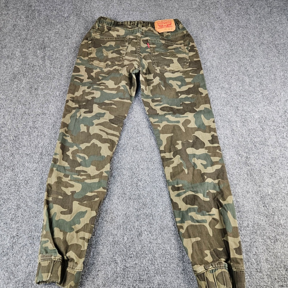 Levis Boys Camo Jogger Pants Green Brown Size 12 Reg Elastic Waist Drawstring - Picture 10 of 10